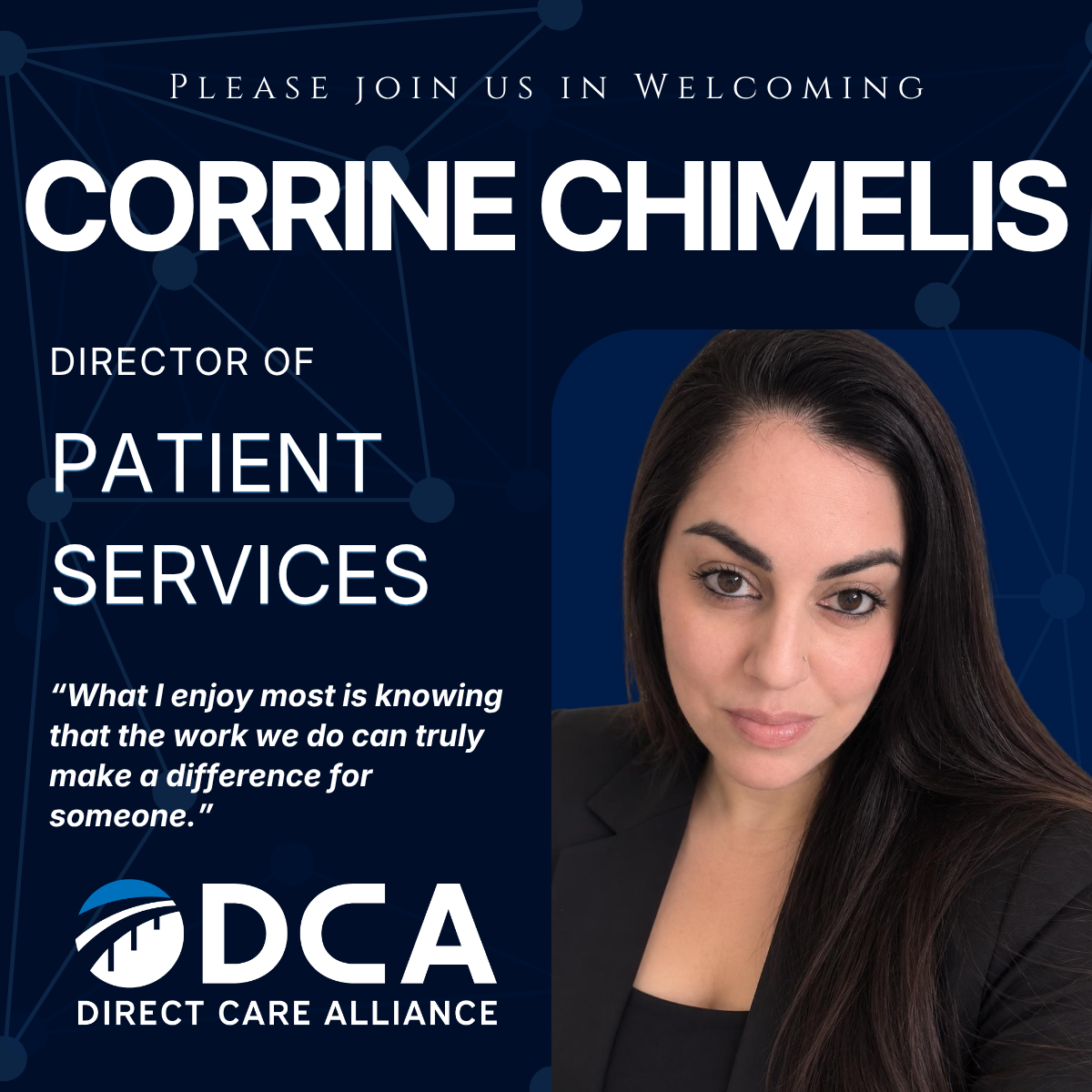 Creative for Corrine Chimelis joins DCA